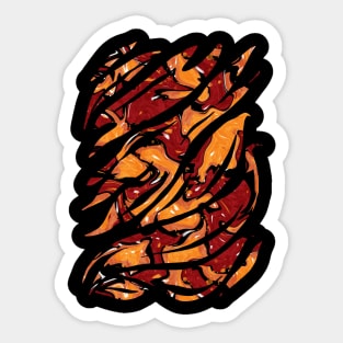 Fiery abstract, flames geometric shapes Sticker